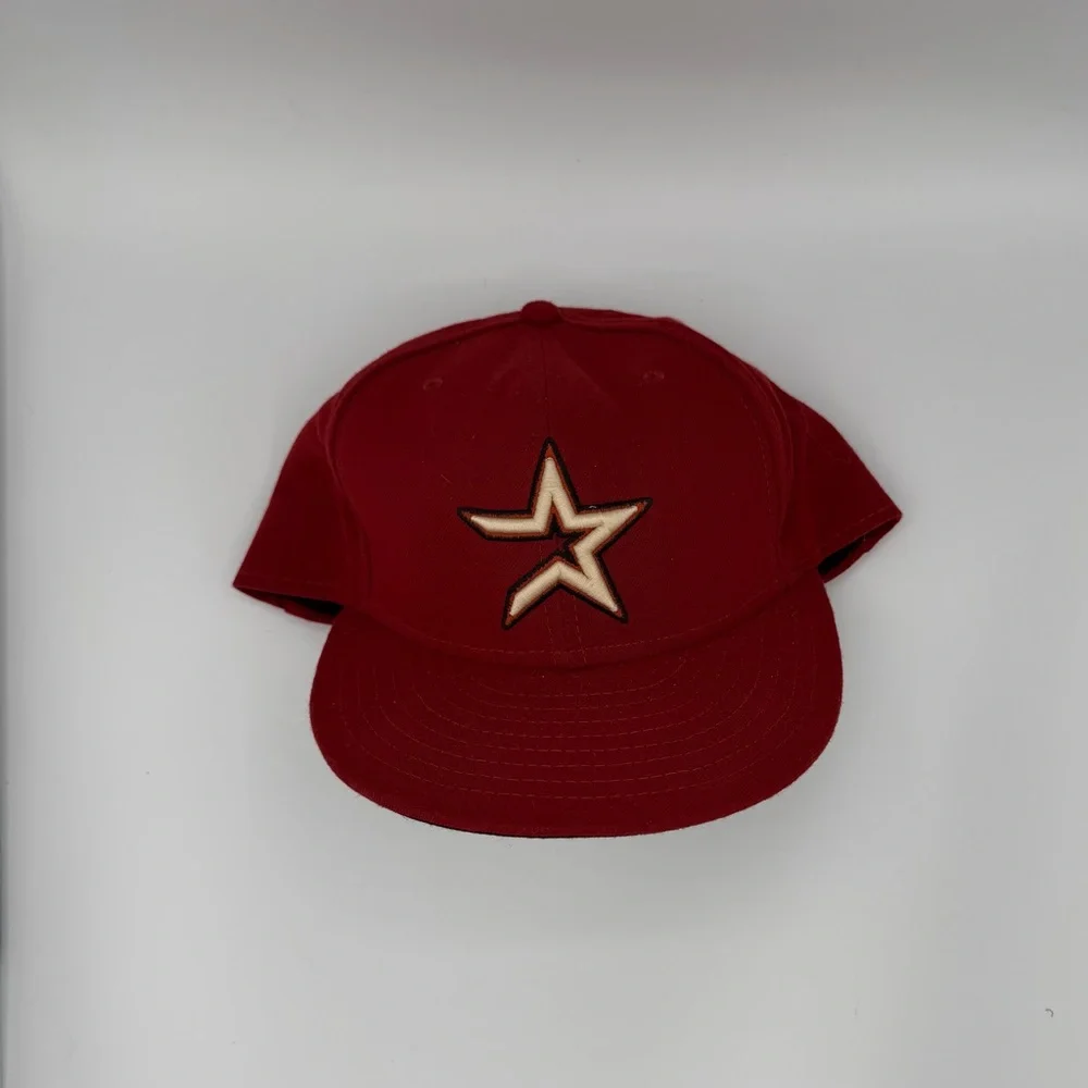 New Era Houston Astros 59FIFTY Fitted Baseball Hat Size 7 3/4.  Red, NWT.